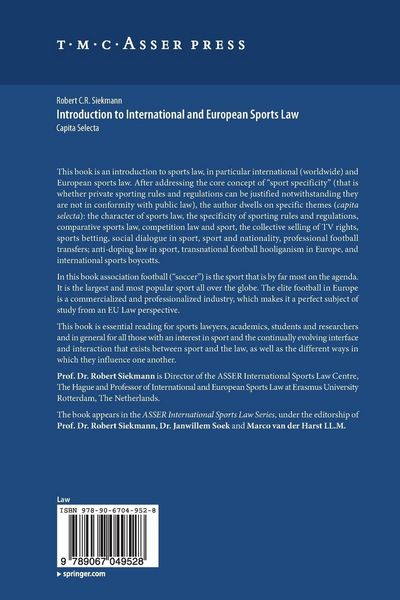 Produktbild: Introduction to International and European Sports Law