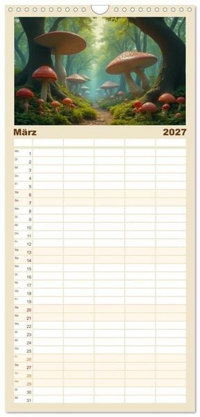 Produktbild: Familienplaner 2027 - Fabelhafte Orte &ndash; Landschaften aus M&auml;rchen und Sagen mit 5 Spalten (Wandkalender, 21 x 45 cm) CALVENDO