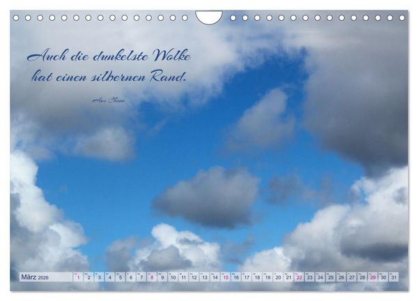 Produktbild: Die Wolken: "Schauspieler der L&uuml;fte" (Wandkalender 2026 DIN A4 quer), CALVENDO Monatskalender