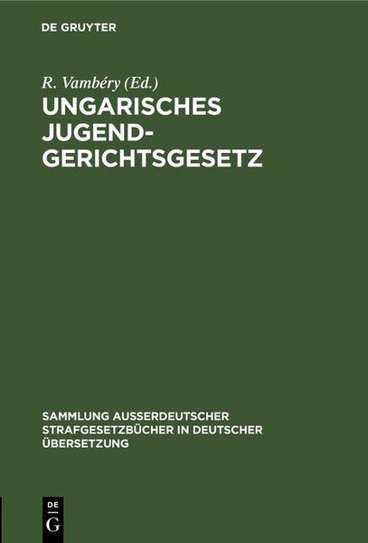 Produktbild: Ungarisches Jugendgerichtsgesetz