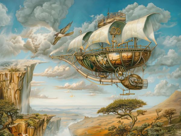 Produktbild: CALVENDO Puzzle Steampunk-Luftschiffe | 1000 Teile Lege-Gr&ouml;&szlig;e 64x48cm Foto-Puzzle f&uuml;r gl&uuml;ckliche Stunden