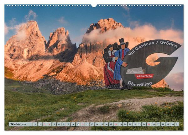 Produktbild: Dolomiten, Alpenparadies im Norden Italiens (Wandkalender 2026 DIN A2 quer), CALVENDO Monatskalender