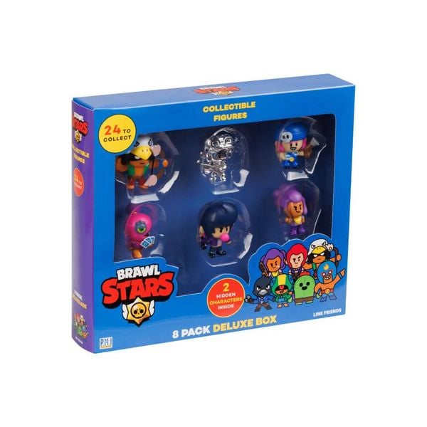 Produktbild: Brawl Stars Figuren 8er Pack Deluxe Geschenkverpackung inkl. 2 seltene, 4 cm