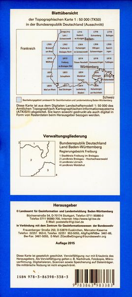 Produktbild: Freiburg im Breisgau Süd 1 : 50 000