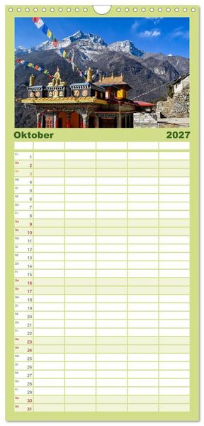Produktbild: Familienplaner 2027 - Nepal- Trekking durchs Hochgebirge mit 5 Spalten (Wandkalender, 21 x 45 cm) CALVENDO