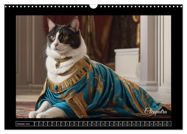 Produktbild: Katzen der Ber&uuml;hmtheiten - Ein Jahr voller ikonischer Schnurrhaare (Wandkalender 2026 DIN A3 quer), CALVENDO Monatskalender