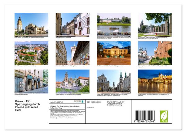 Produktbild: Krakau. Ein Spaziergang durch Polens kulturelles Herz (Wandkalender 2026 DIN A4 quer), CALVENDO Monatskalender