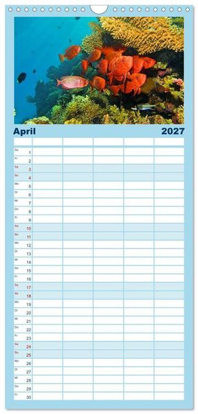Produktbild: Familienplaner 2027 - Abenteuer Riff - bunte Unterwasserwelt mit 5 Spalten (Wandkalender, 21 x 45 cm) CALVENDO