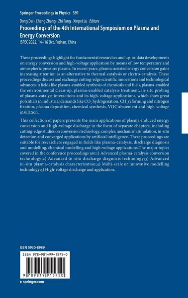 Produktbild: Proceedings of the 4th International Symposium on Plasma and Energy Conversion