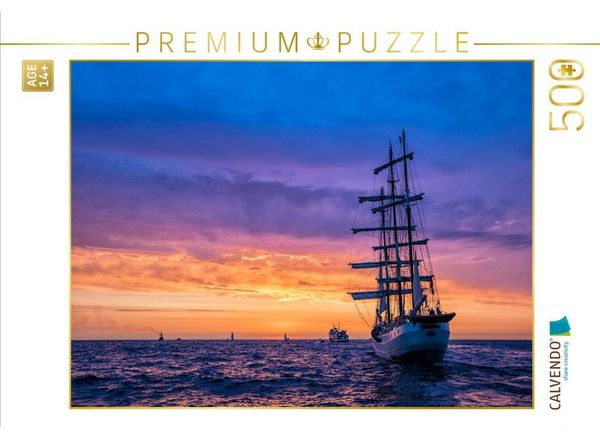 CALVENDO Puzzle Ein Motiv aus dem Kalender Windjammer auf der Ostsee im Abendlicht | 500 Teile Lege-Größe 48 × 36 cm Foto-Puzzle für Erwachsene