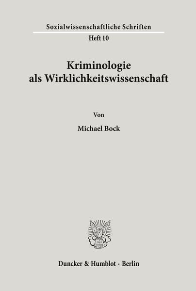 Produktbild: Kriminologie als Wirklichkeitswissenschaft.
