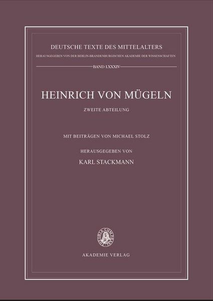 Produktbild: Die kleineren Dichtungen Heinrichs von M&uuml;geln