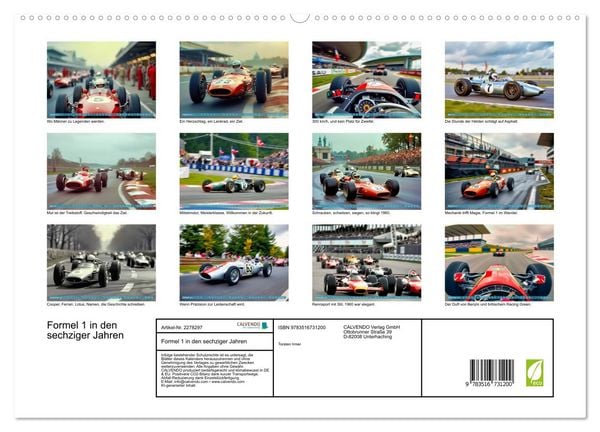 Produktbild: Formel 1 in den sechziger Jahren (hochwertiger Premium Wandkalender 2026 DIN A2 quer), Kunstdruck in Hochglanz