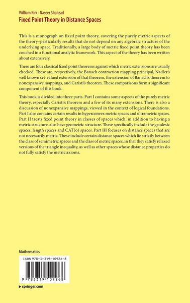 Produktbild: Fixed Point Theory in Distance Spaces