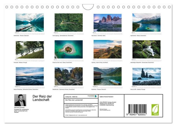 Produktbild: Der Reiz der Landschaft (Wandkalender 2026 DIN A4 quer), CALVENDO Monatskalender