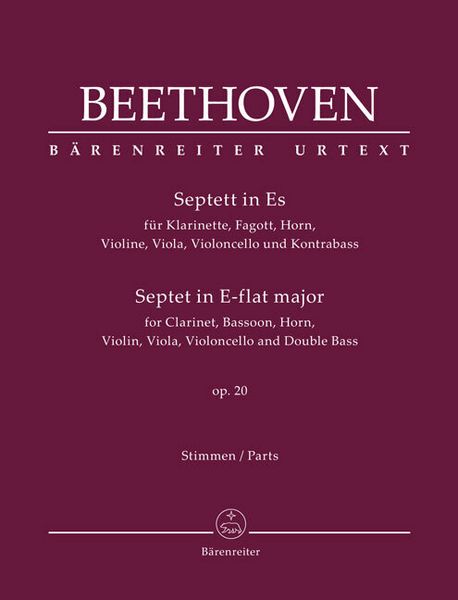 Produktbild: Septett f&uuml;r Klarinette, Fagott, Horn, Violine, Viola, Violoncello und Kontrabass in Es op. 20