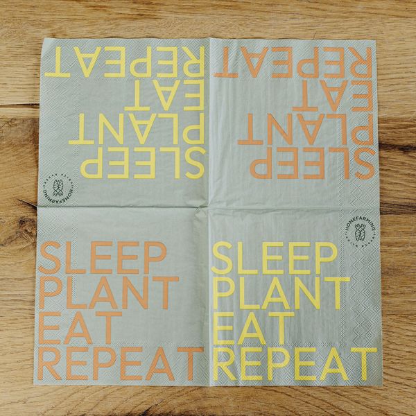 Produktbild: Servietten "Sleep, Plant, Eat, Repeat"