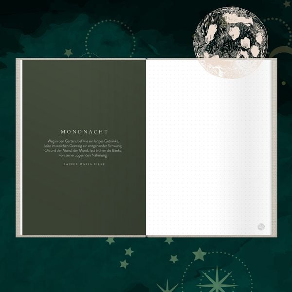 Produktbild: Mondjournal | Inspirierendes Wissen &uuml;ber den Mond | die Heilkraft des Schreibens | Anleitung f&uuml;r ein Schreibritual zu Neu- und Vollmond |Vergebung und Dankbarkeit | Gleichgewicht und Erf&uuml;llung finden