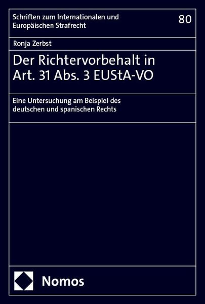 Produktbild: Der Richtervorbehalt in Art. 31 Abs. 3 EUStA-VO