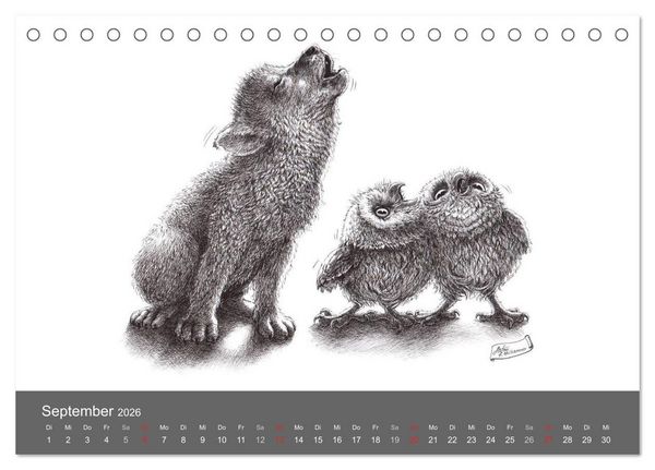 Produktbild: owls & friends 2026 (Tischkalender 2026 DIN A5 quer), CALVENDO Monatskalender