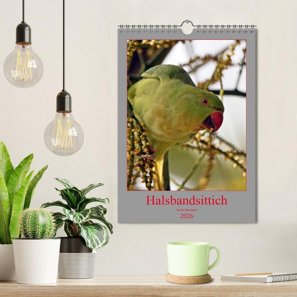 Produktbild: Halsbandsittich (Wandkalender 2026 DIN A4 hoch), CALVENDO Monatskalender