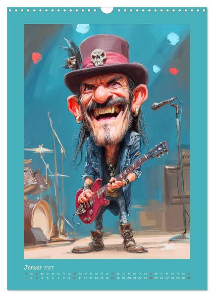 Produktbild: Rock-Rhythmus. Karikaturen zwischen Kunst und Kult (Wandkalender 2027 DIN A3 hoch), CALVENDO Monatskalender