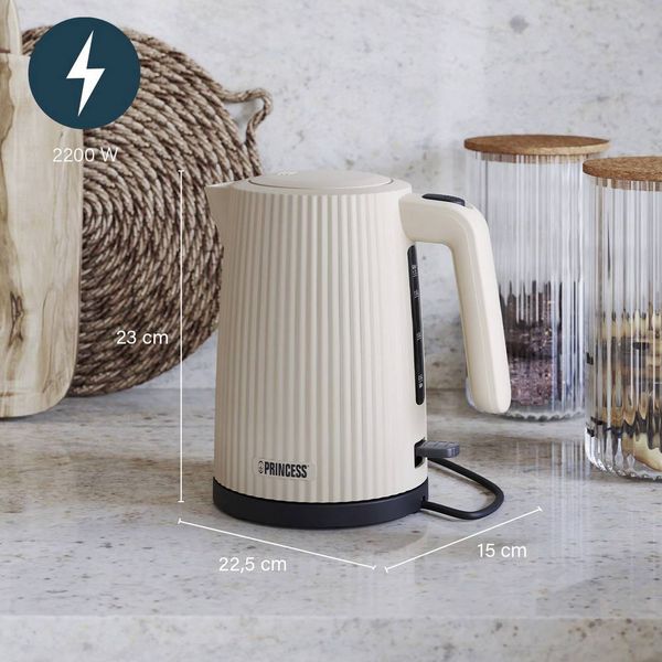 Produktbild: Princess Wave Wasserkocher Creme-Wei&szlig; Fassungsverm&ouml;gen: 1.7l