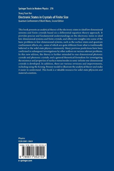 Produktbild: Electronic States in Crystals of Finite Size