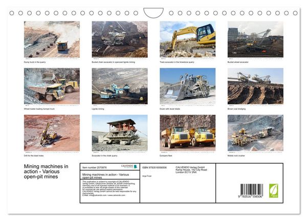 Produktbild: Mining machines in action - Various open-pit mines (Wall Calendar 2026 DIN A4 landscape), CALVENDO 12 Month Wall Calendar