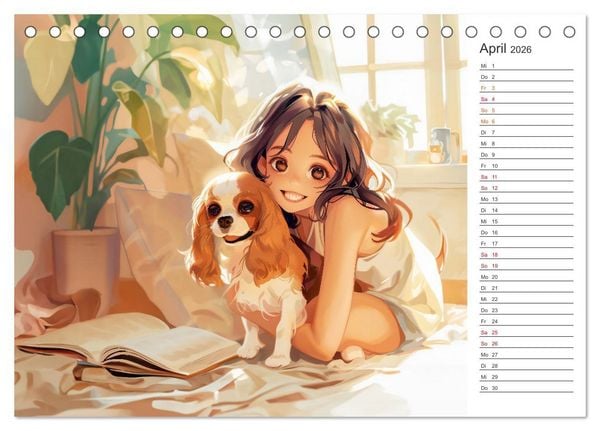 Produktbild: Anime-Freunde - Terminplaner mit niedlichen Tierfreundschaften (Tischkalender 2026 DIN A5 quer), CALVENDO Monatskalender