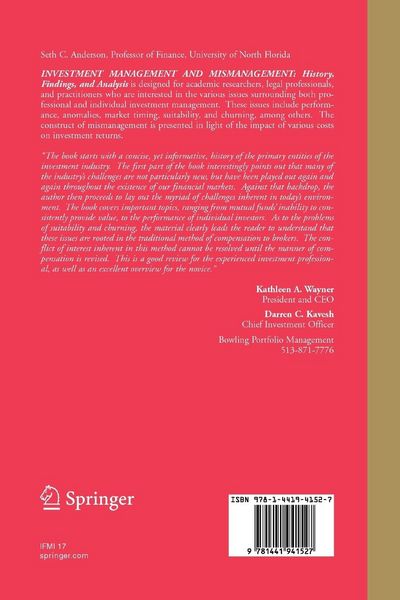 Produktbild: Investment Management and Mismanagement