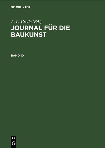 Produktbild: Journal f&uuml;r die Baukunst. Band 10