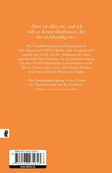 Produktbild: Vor Sonnenuntergang