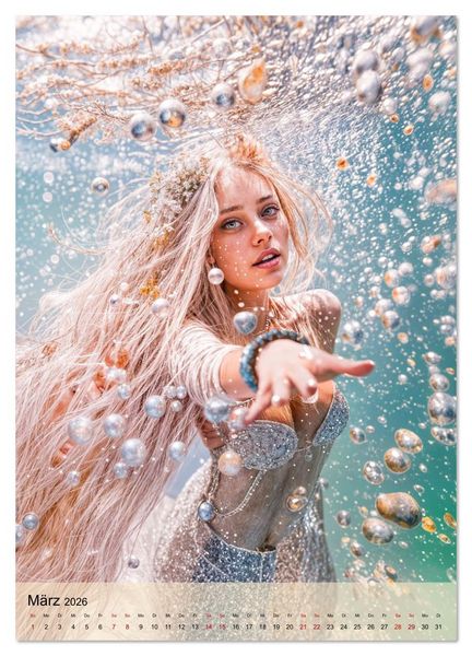 Produktbild: Magische Meerjungfrauen - Unterwassertr&auml;ume in Farbe (Wandkalender 2026 DIN A4 hoch), CALVENDO Monatskalender
