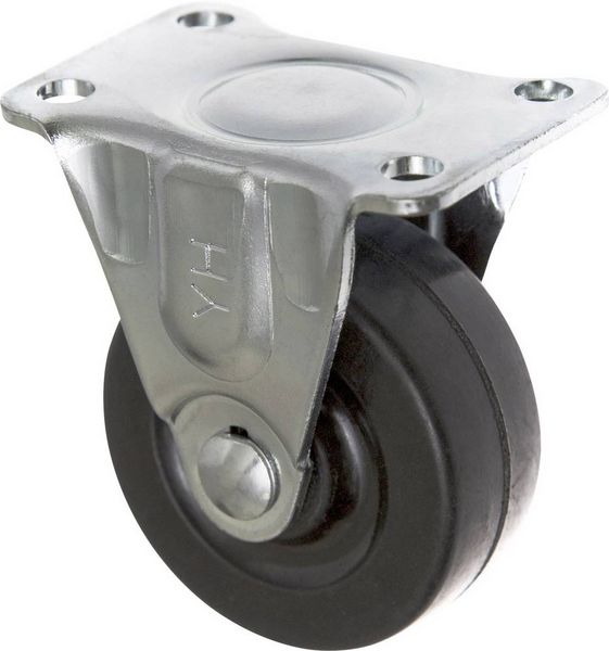 Produktbild: TOOLCRAFT TO-5137890 Bockrolle mit Anschraubplatte 50mm Gummi Tragf&auml;higkeit (max.): 50kg