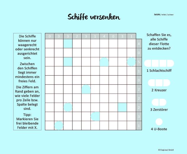 Produktbild: Schiffe versenken. Jetzt ohne Gegner alleine spielen. Der Spiele-Klassiker als Einzel-Spieler-Version. Ged&auml;chtnistraining und Logik-Spiel f&uuml;r stundenlangen R&auml;tsel-Spa&szlig;. R&auml;tsel-Block im XXL-Format