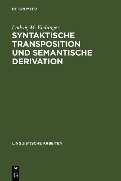 Produktbild: Syntaktische Transposition und semantische Derivation