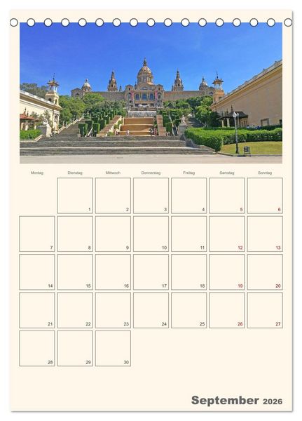 Produktbild: Valencia - Barcelona Terminplaner (Tischkalender 2026 DIN A5 hoch), CALVENDO Monatskalender