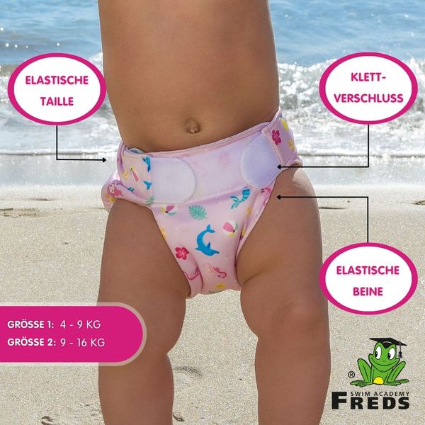 Produktbild: Freds Swim Nappy Schwimmwindel, wiederverwendbar, pink, Gr&ouml;&szlig;e 2: 9-16 kg