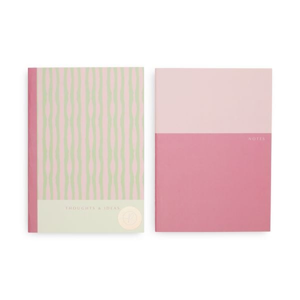 Notebook A5 2er Set Pink, Matcha