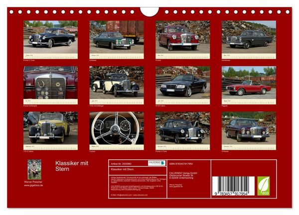 Produktbild: Klassiker mit Stern (Wandkalender 2026 DIN A4 quer), CALVENDO Monatskalender