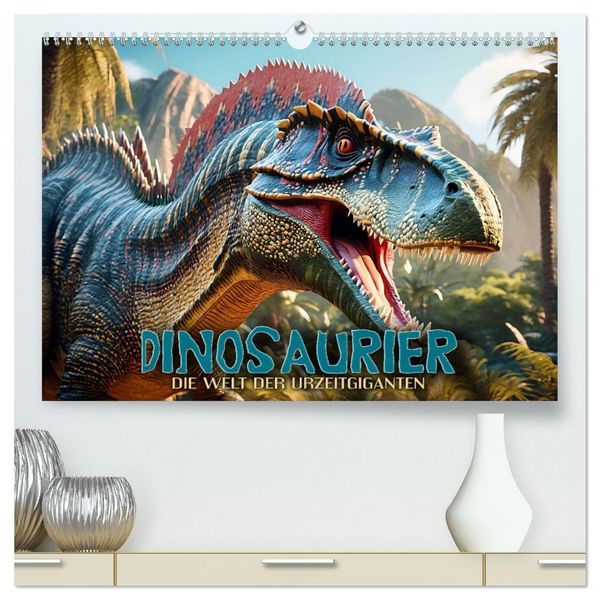 Produktbild: Dinosaurier - die Welt der Urzeitgiganten (hochwertiger Premium Wandkalender 2026 DIN A2 quer), Kunstdruck in Hochglanz