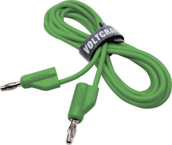 Produktbild: VOLTCRAFT MSB-300 Messleitung Lamellenstecker 4mm Silikon 2.00m Gr&uuml;n 1St.