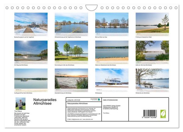 Produktbild: Naturparadies Altm&uuml;hlsee (Wandkalender 2027 DIN A4 quer), CALVENDO Monatskalender