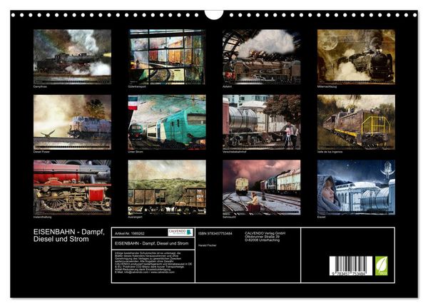 Produktbild: EISENBAHN - Dampf, Diesel und Strom (Wandkalender 2026 DIN A3 quer), CALVENDO Monatskalender