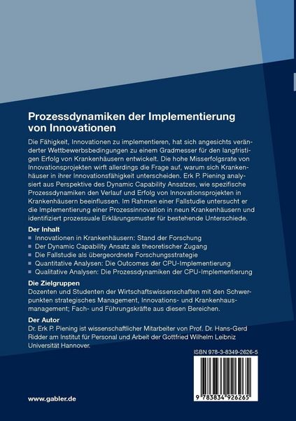 Produktbild: Prozessdynamiken der Implementierung von Innovationen