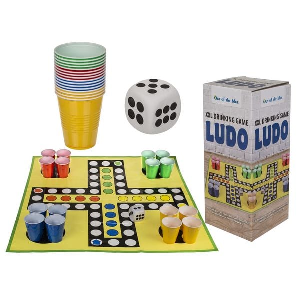 Trinkspiel Ludo mit Spielbrett 90x90cm