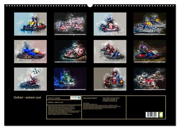 Produktbild: GoKart - extrem cool (Wandkalender 2026 DIN A2 quer), CALVENDO Monatskalender