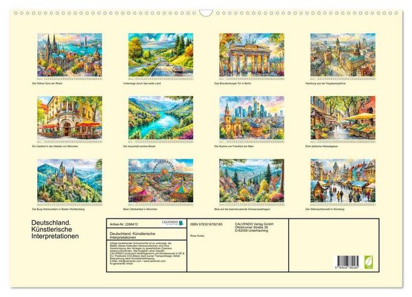 Produktbild: Deutschland. K&uuml;nstlerische Interpretationen (Wandkalender 2027 DIN A2 quer), CALVENDO Monatskalender