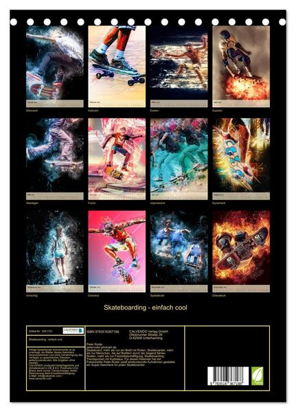 Produktbild: Skateboarding - einfach cool (Tischkalender 2026 DIN A5 hoch), CALVENDO Monatskalender